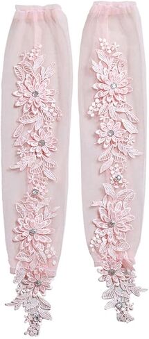 Yunyuebridal 1920s قفازات دانتيل نسائية، قفازات طويلة بدون أصابع، تول مع قفازات مزينة، قفازات سهرة للكوع in Kuwait