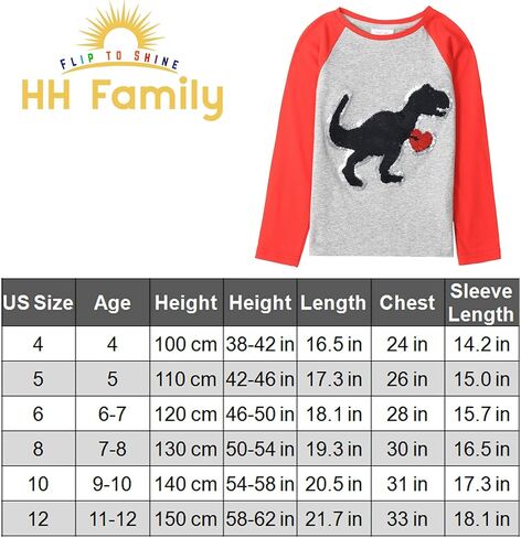 قمصان HH Family Valentine للأولاد تي شيرت للأطفال مزين بالترتر أو على شكل ديناصور على شكل قلب in Kuwait