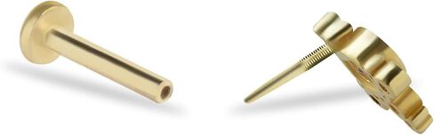 Labret Cartilage Piercing Earring With Zircons - 14K Solid Yellow Gold - For Helix Tragus Lobe Conch Flat & Other Body Piercing BY KORAL JEWELRY in Saudi Arabia