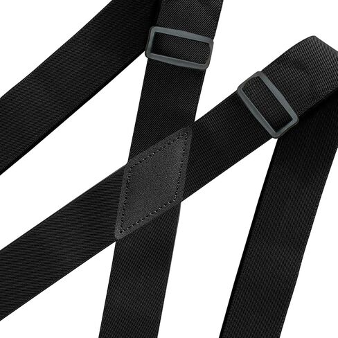 YXRIJDJ Black Men Suspenders 1.4 inch Wide X back Heavy Duty Adjustable Work Suspenders With Swivel Hooks in Saudi Arabia