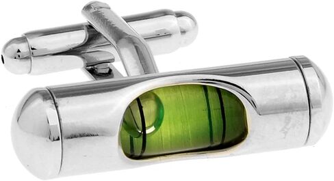 3D Spirit Level Cufflinks Tools Cuff Links Engineer (Green) in Saudi Arabia