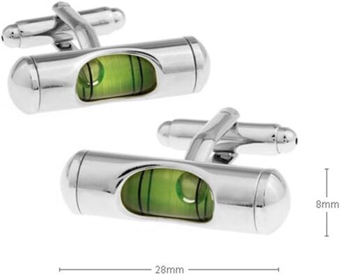 3D Spirit Level Cufflinks Tools Cuff Links Engineer (Green) in Saudi Arabia