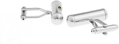3D Spirit Level Cufflinks Tools Cuff Links Engineer (Green) in Saudi Arabia