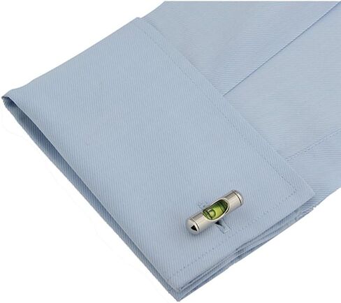 3D Spirit Level Cufflinks Tools Cuff Links Engineer (Green) in Saudi Arabia