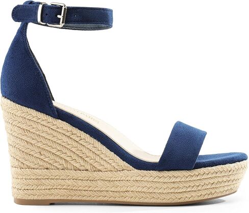 DREAM PAIRS Women's Open Toe Espadrilles Wedge Sandals, Comfortable Adjustable Ankle Strap 3.6 Inch Platform Sandals - Suitable for Vocation Walking Beach Dressy Summer Shoes in Saudi Arabia