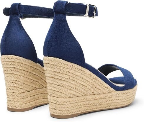DREAM PAIRS Women's Open Toe Espadrilles Wedge Sandals, Comfortable Adjustable Ankle Strap 3.6 Inch Platform Sandals - Suitable for Vocation Walking Beach Dressy Summer Shoes in Saudi Arabia