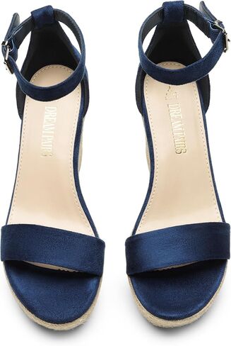 DREAM PAIRS Women's Open Toe Espadrilles Wedge Sandals, Comfortable Adjustable Ankle Strap 3.6 Inch Platform Sandals - Suitable for Vocation Walking Beach Dressy Summer Shoes in Saudi Arabia