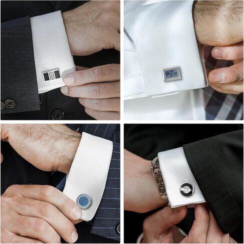 UJOY Mens Cufflinks Set 4 Pairs Formal Business Shirts Dress Buttons Cuff Link Box Packed T0204001 in Kuwait