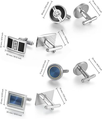 UJOY Mens Cufflinks Set 4 Pairs Formal Business Shirts Dress Buttons Cuff Link Box Packed T0204001 in Kuwait