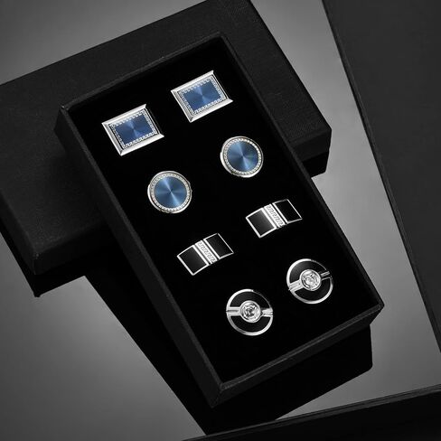 UJOY Mens Cufflinks Set 4 Pairs Formal Business Shirts Dress Buttons Cuff Link Box Packed T0204001 in Kuwait
