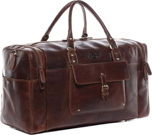 SID & VAIN حقيبة السفر Holdall Yale كبيرة من القماش الخشن حقيبة جلد حقيقية 53 سم عطلة نهاية الأسبوع حقيبة جلدية للرجال براون كونياك ، للجنسين ، دفل السفر, بني كونياك, Unisex-Adults, حقيبة دافل للسفر in Kuwait