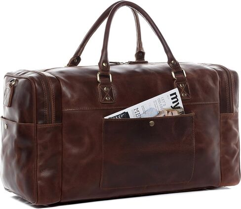 SID & VAIN حقيبة السفر Holdall Yale كبيرة من القماش الخشن حقيبة جلد حقيقية 53 سم عطلة نهاية الأسبوع حقيبة جلدية للرجال براون كونياك ، للجنسين ، دفل السفر, بني كونياك, Unisex-Adults, حقيبة دافل للسفر in Kuwait