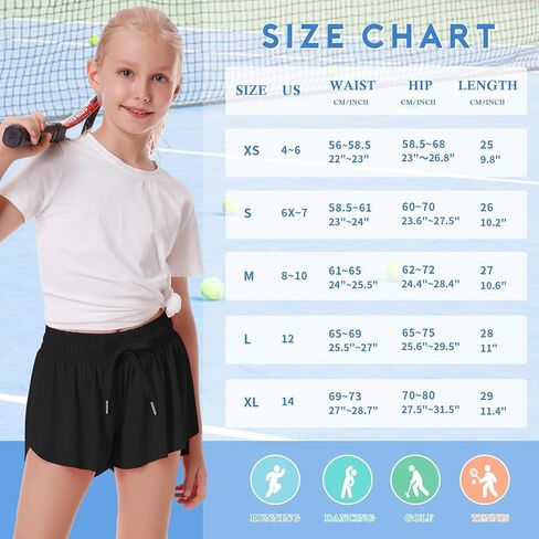 Girls Flowy Shorts Butterfly Shorts for Kids with Pocket 2-in-1 Athletic Shorts Running Shorts for Girls in Kuwait