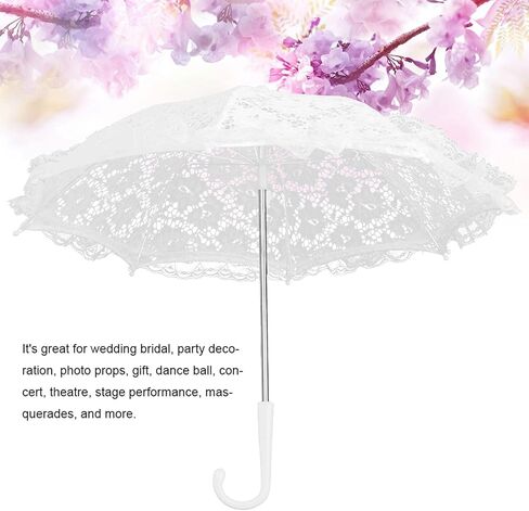 YOUTHINK Travel Umbrella, Craft Flowers Lace Embroidery Umbrella Children Stage Performance Mini Decorative Umbrella Decoration Accessory for Wedding Decoration Party in Kuwait