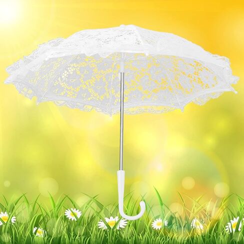 YOUTHINK Travel Umbrella, Craft Flowers Lace Embroidery Umbrella Children Stage Performance Mini Decorative Umbrella Decoration Accessory for Wedding Decoration Party in Kuwait