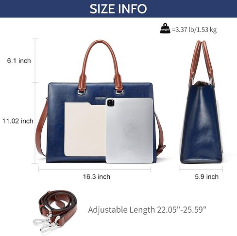 BOSTANTEN Briefcase for Women 15.6 Inch Genuine Leather Laptop Briefcase Shoulder Work Tote Bag Purse and Womens Briefcase Leather Laptop Bag for Women Stylish Messenger Shoulder Handbag 15.6 Inch in Saudi Arabia