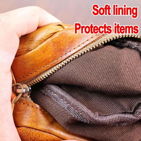 1 Pcs Vintage Pleated Coin Purse-Leather Wristlet Mini Clutch Wallet Purse-Zipper Coin Wallet for Men & Women in Saudi Arabia