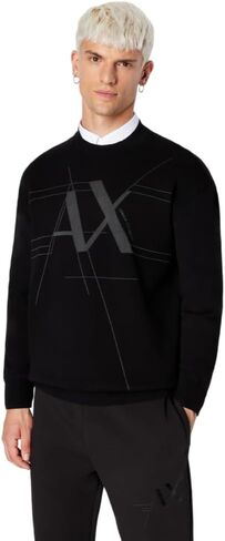 A｜X ARMANI EXCHANGE Men's Cotton Rayon Pullover Logo Sweater in Saudi Arabia