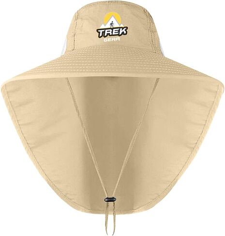 Outdoor TrekGear Sun Protection Hiking Wide Brim Hat for Men and Women - UV Protection with Neck Flap, Khaki Color in Saudi Arabia