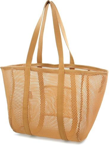 حقيبة شاطئ شبكية مقاومة للرمل من HOXIS مع سحاب وحقائب شاطئ خفيفة الوزن للنساء مع جيب داخلي in Kuwait