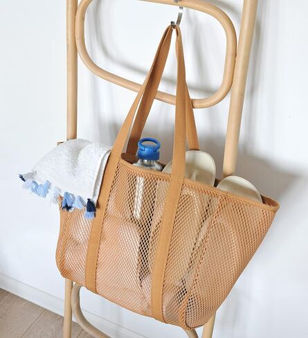 حقيبة شاطئ شبكية مقاومة للرمل من HOXIS مع سحاب وحقائب شاطئ خفيفة الوزن للنساء مع جيب داخلي in Kuwait