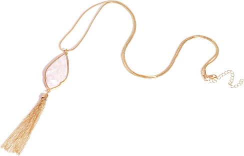 Long Necklaces for Women Statement Arrowhead Acrylic Pendant Necklaces Boho Tassel Y Necklace Fashion Jewelry in Saudi Arabia