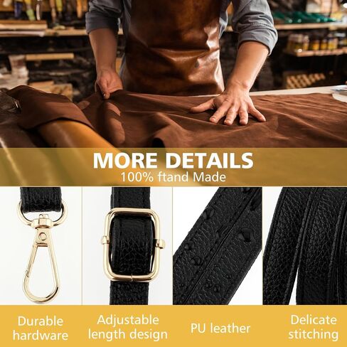 Purse Strap Replacement 33.4-59 Inch Adjustable Leather Belt for Purse Crossbody Bag Handbags,Black in Saudi Arabia