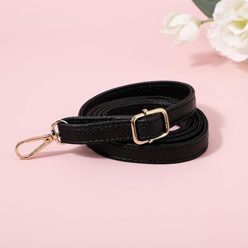 Purse Strap Replacement 33.4-59 Inch Adjustable Leather Belt for Purse Crossbody Bag Handbags,Black in Saudi Arabia