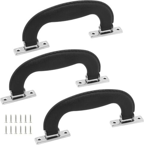 BokWin Black Plastic Luggage Handle,6.1 Inch/155mm Antique Suitcase Handle Pull,Imitation Leather Trunk Handle Replacement(3 Pcs) in Saudi Arabia