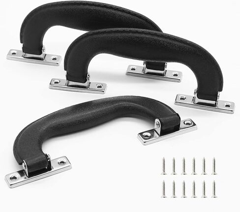 BokWin Black Plastic Luggage Handle,6.1 Inch/155mm Antique Suitcase Handle Pull,Imitation Leather Trunk Handle Replacement(3 Pcs) in Saudi Arabia