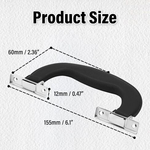 BokWin Black Plastic Luggage Handle,6.1 Inch/155mm Antique Suitcase Handle Pull,Imitation Leather Trunk Handle Replacement(3 Pcs) in Saudi Arabia