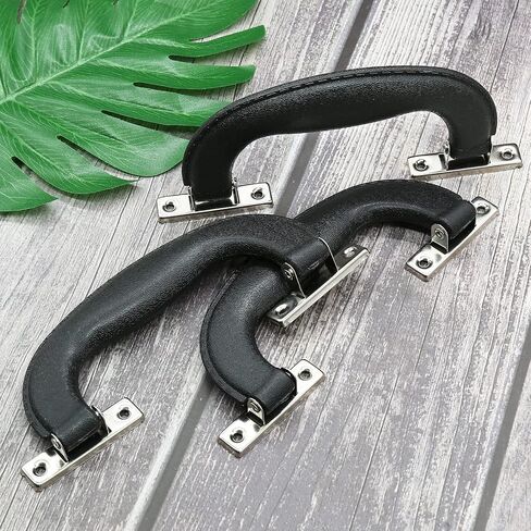 BokWin Black Plastic Luggage Handle,6.1 Inch/155mm Antique Suitcase Handle Pull,Imitation Leather Trunk Handle Replacement(3 Pcs) in Saudi Arabia