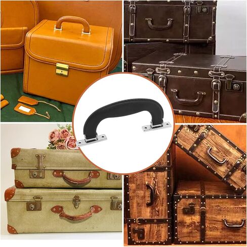 BokWin Black Plastic Luggage Handle,6.1 Inch/155mm Antique Suitcase Handle Pull,Imitation Leather Trunk Handle Replacement(3 Pcs) in Saudi Arabia