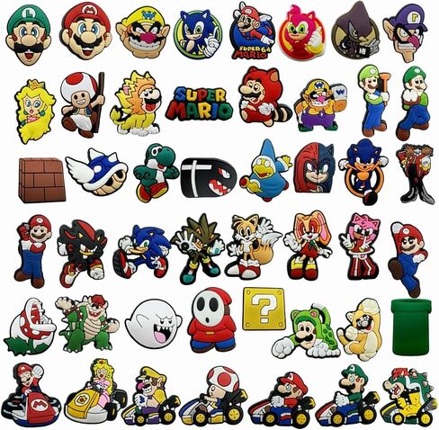 47Pcs Game Shoe Decoration Charms for Sandals Decoration Cute Charms for Kids Boys Teens Adults Men Party Gifts in Saudi Arabia