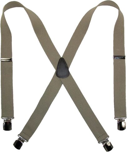 CTM® Men's Elastic with Anti Slip Pin Clip 1 1/2 Inch Solid Suspenders in Saudi Arabia