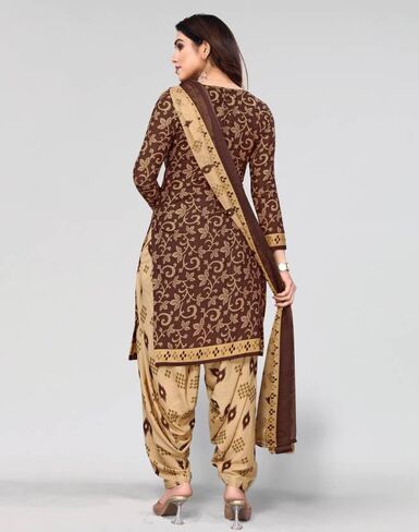 Readymade Panjabi Style Crepe Fabric Patiyala Salwar suit with Printed Dupatta for Women & Girls in Saudi Arabia