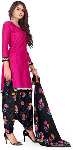 Readymade Panjabi Style Crepe Fabric Patiyala Salwar suit with Printed Dupatta for Women & Girls in Saudi Arabia