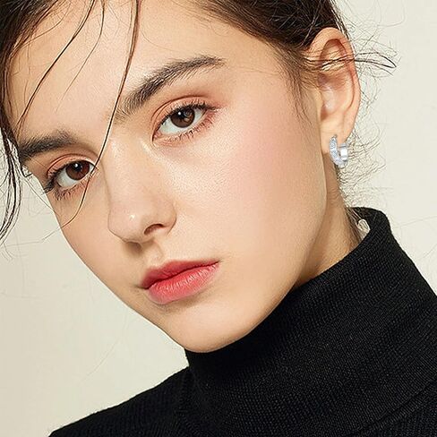 EXRANQO Paw Print Earrings 925 Sterling Sliver Cubic Zircon Paw Print Earrings For Women Cat Dog Paw Earrings Hoop Paw Print Jewelry Birthday Gifts For Women Girls Mother in Kuwait