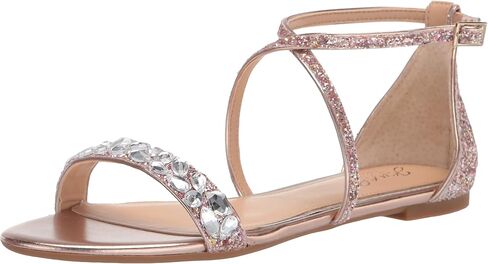 Jewel Badgley Mischka Osome Glitter Flat Sandals in Saudi Arabia