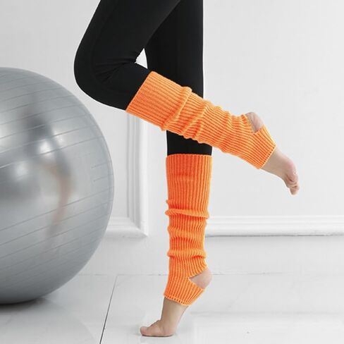 AWOCAN Leg warmers Girls Stirrup Leg Warmers Women Legwarmers Ballet Neon Knit Leg Warmer for 80s Party Dance Sports Yoga in Saudi Arabia