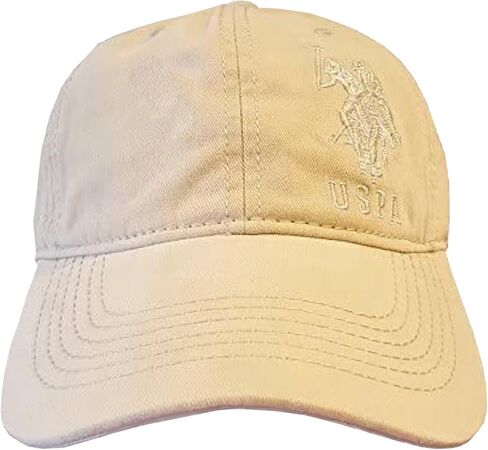U.S. Polo Assn. Adjustable Cotton Baseball Hat, Beige, One Size in Saudi Arabia
