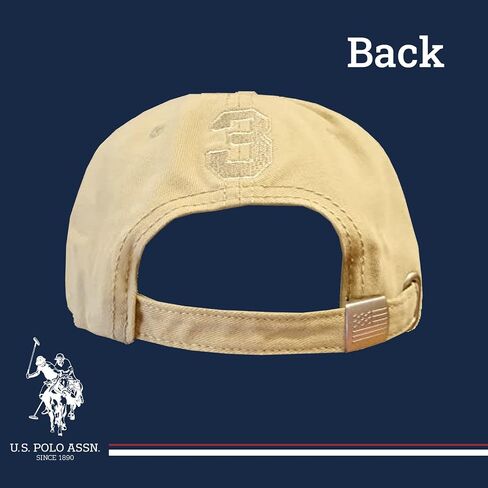 U.S. Polo Assn. Adjustable Cotton Baseball Hat, Beige, One Size in Saudi Arabia