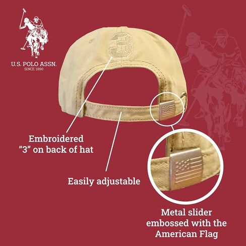 U.S. Polo Assn. Adjustable Cotton Baseball Hat, Beige, One Size in Saudi Arabia