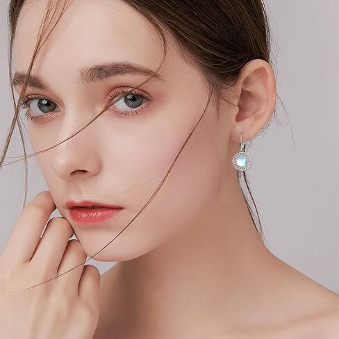JOERPH Celtic Knot Moonstone Dangle Earrings 925 Sterling Silver Moonstone Drop Earrings Leverback Celtic Knot Jewelry Gift for Women Mother Wife Daughter in Kuwait