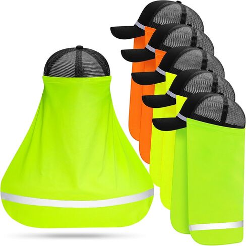 Funtery 6 Pcs UV Neck Sun Protection Reflective Strap Hat Drape Neck Protection Adjustable Neck Sun Protector for Outdoor in Saudi Arabia