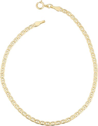 Kooljewelry 10k Yellow Gold Mariner Link Anklet (2.3 mm, 10 inch) in Saudi Arabia