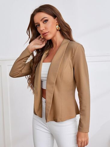 SweatyRocks Women's Elegant Open Front Shawl Collar Long Sleeve Blazer Jacket Coat Cardigan in Saudi Arabia