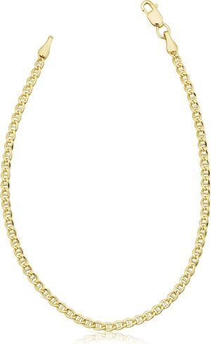 Solid 14k Yellow Gold Filled Mariner Link Ankle Bracelet (2.55 mm, 10 inch) in Saudi Arabia