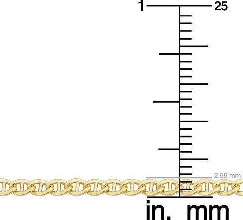 Solid 14k Yellow Gold Filled Mariner Link Ankle Bracelet (2.55 mm, 10 inch) in Saudi Arabia