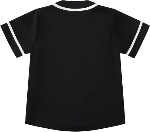 تي شيرت بيسبول للأولاد من Spring&Gege بأزرار سفلية وأكمام قصيرة زي هيب هوب الرياضي (4-14 سنة) in Kuwait